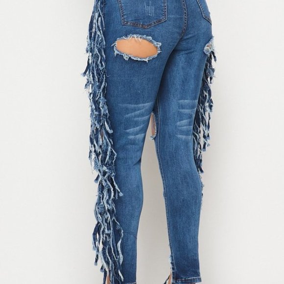 Joy Fringe Ripped Jeans - Picture 2 of 5